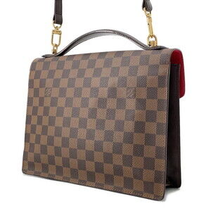 Louis Vuitton Damier Handbag Bag Brown Monceau Ebene
